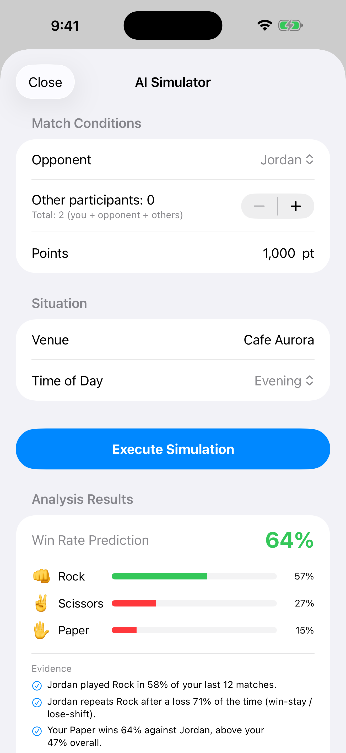 Rock Paper Scissors AI - Stats screenshot 4