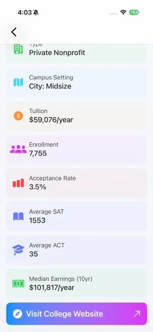 College Tour Tracker screenshot 1