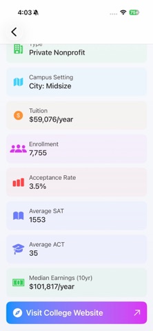 College Tour Tracker Screenshot 1 of 4