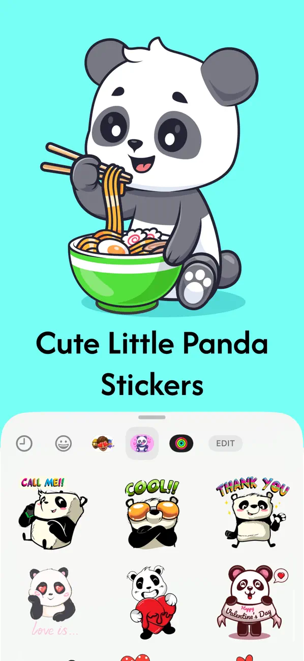 Screenshot #1 pour Cute Little Panda Stickers