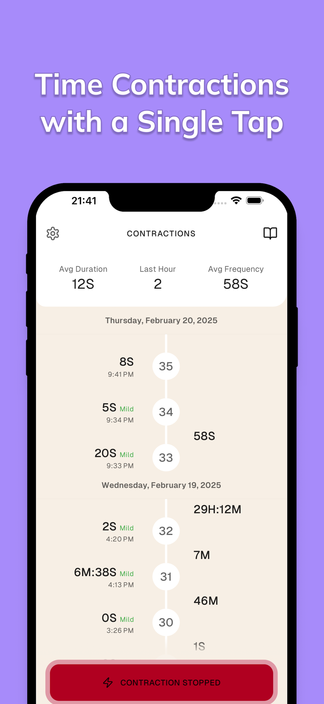 Contraction Timer: Counter