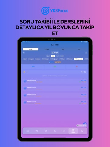 YKSFocus Deneme,Soru Takibi iPad screenshot
