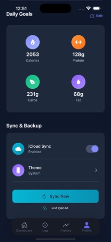 Nourish Nutrition Tracker screenshot
