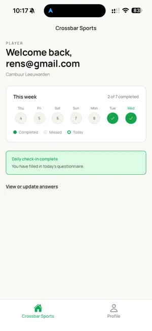 Crossbar Sports screenshot 1