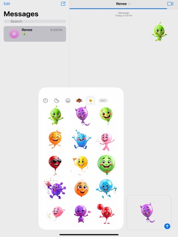 Pop Balloon Stickers iPad screenshot