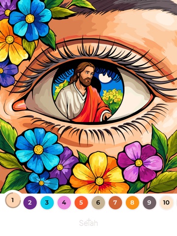 Selah - Bible Coloring Game iPad screenshot