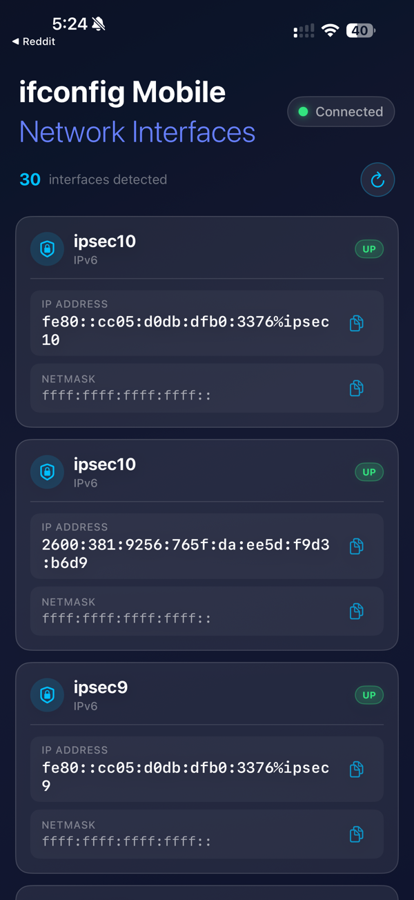 ifconfig Mobile screenshot 2