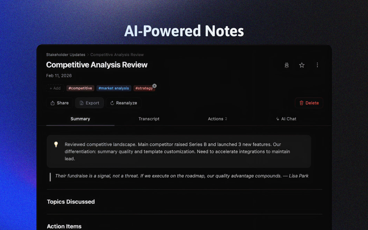 Spellar: AI Meeting Note Taker