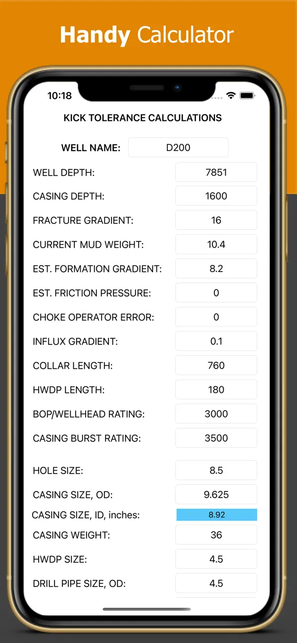 Screenshot #1 pour Kick Tolerance Calculator