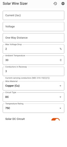 Solar Wire Sizer screenshot