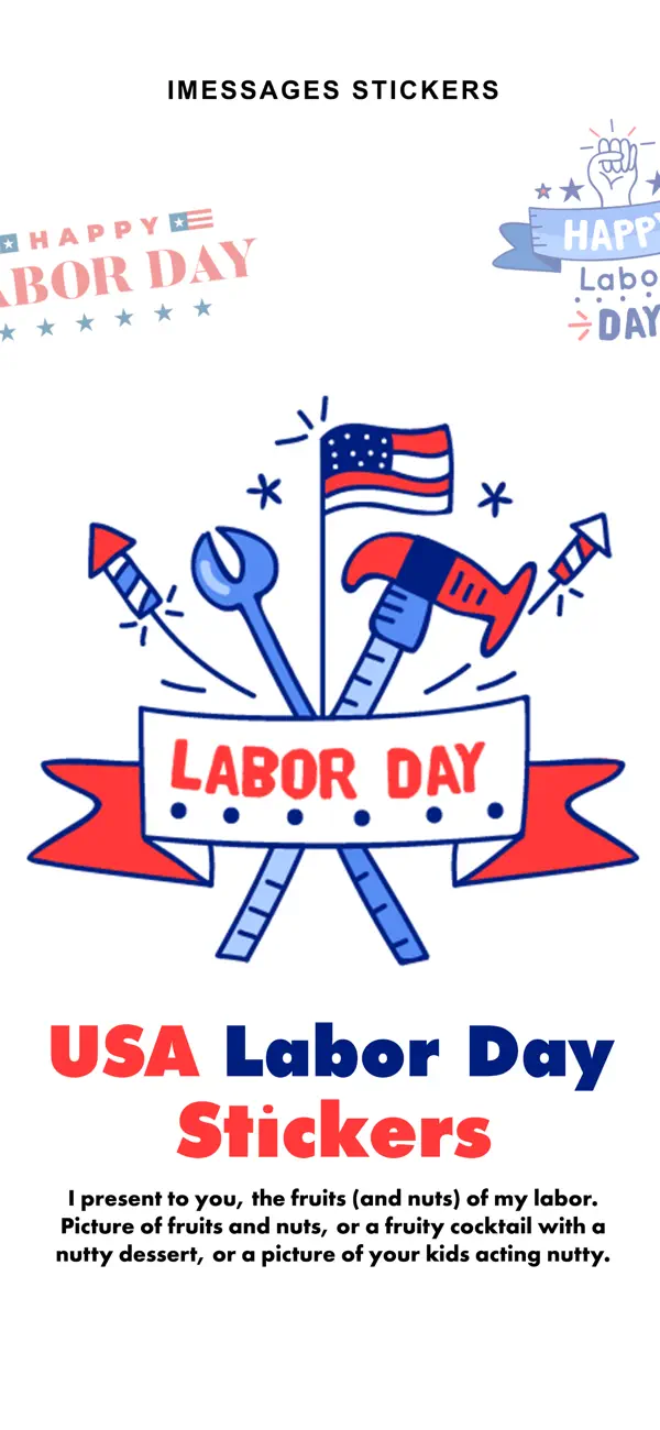 Screenshot #1 pour USA Labor Day Stickers