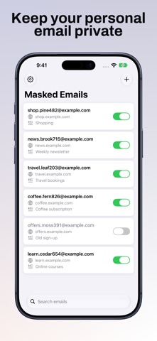 Masked Email Manager Screenshot 1 of 3