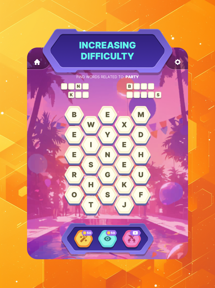 Hexagonal Word Search