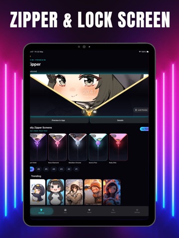 Gugugaga: Zipper & Lock Screen iPad screenshot