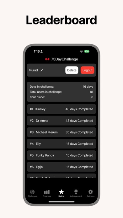 75 Days – Transform Challenge iPhone screenshot 2 - Health & Fitness app