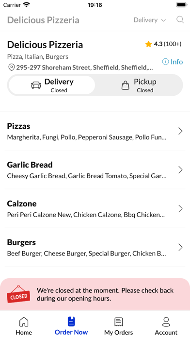 Delicious Pizzeria Sheffield Screenshot