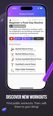 Bench Gym Log: Workout Tracker iPhone screenshot