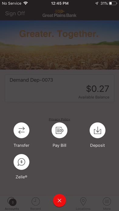 Great Plains Bank Screenshot