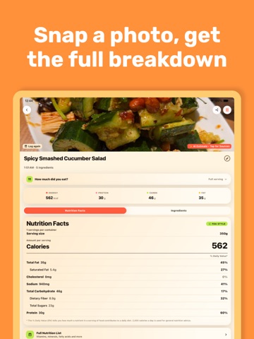 NutriCamp iPad screenshot