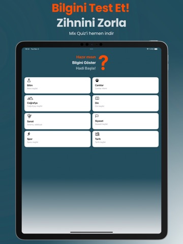 Mix Quiz App iPad screenshot