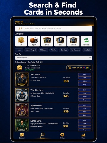 Football Cards Value Scanner iPad screenshot