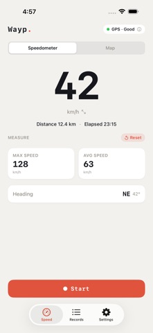 WayP - GPS 속도계 iPhone screenshot