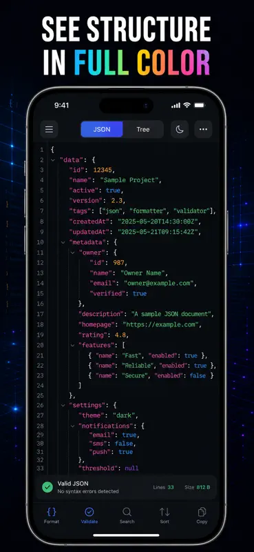JSON Viewer Formatter Tree screenshot 3 of 10