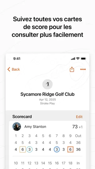 Capture d'écran de Garmin Golf sur iPhone 2