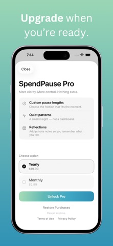 SpendPause App screenshot