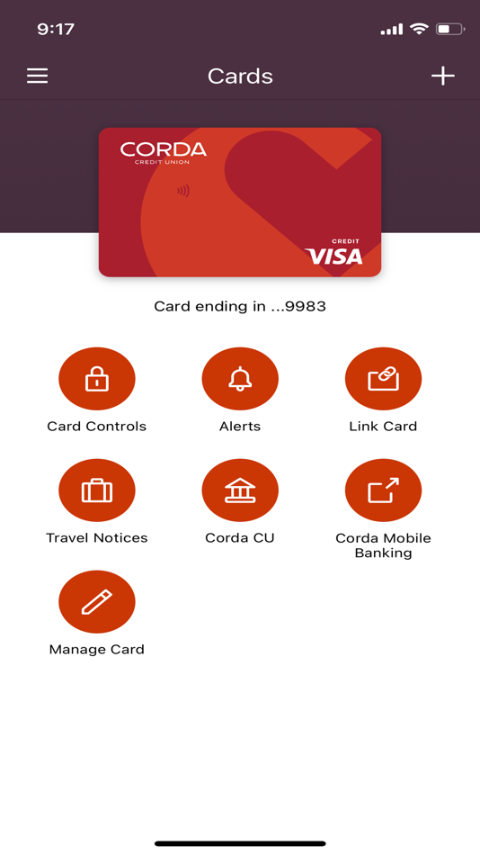 #2. Corda CU Card Manager (iOS) โดย: Corda Credit Union