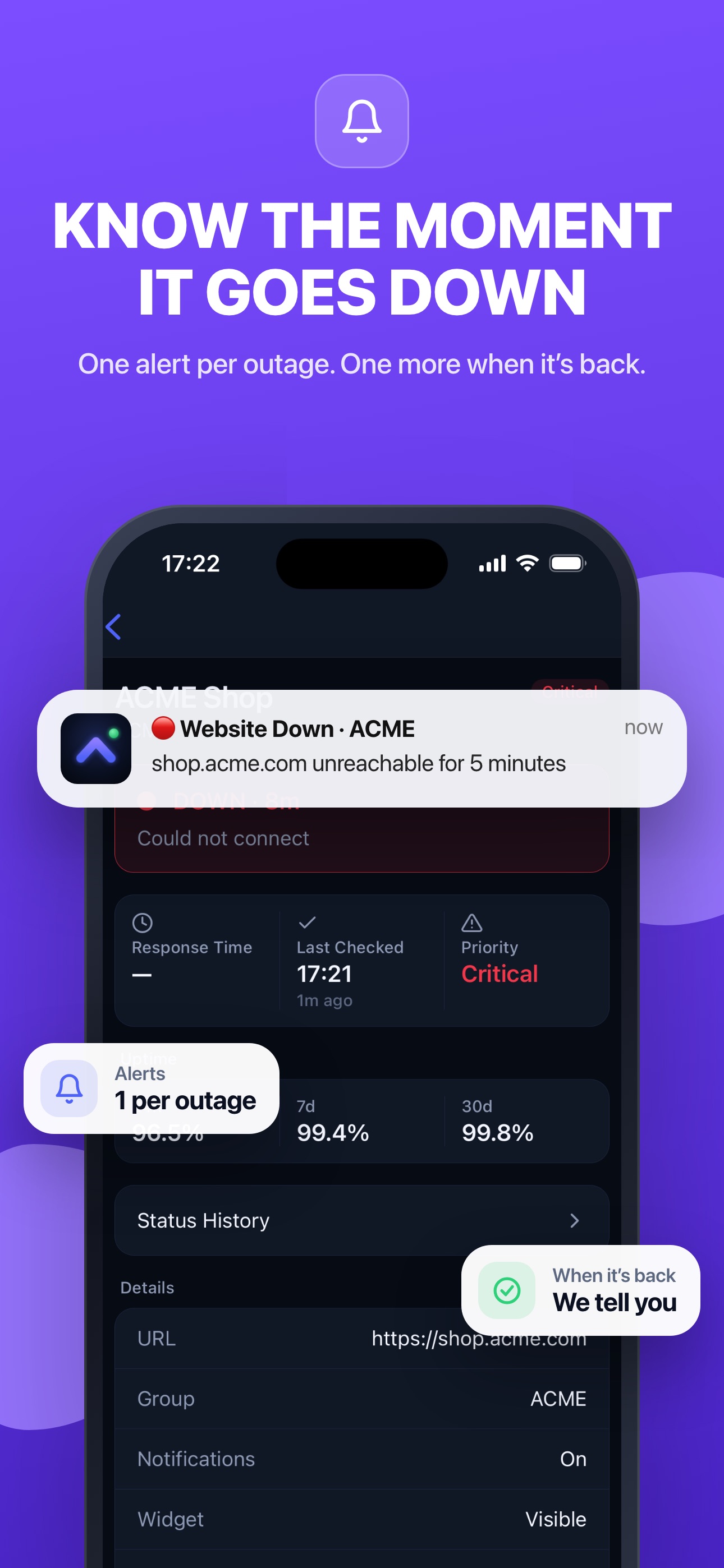 Screenshot 3 of Website Uptime Monitor - Uply