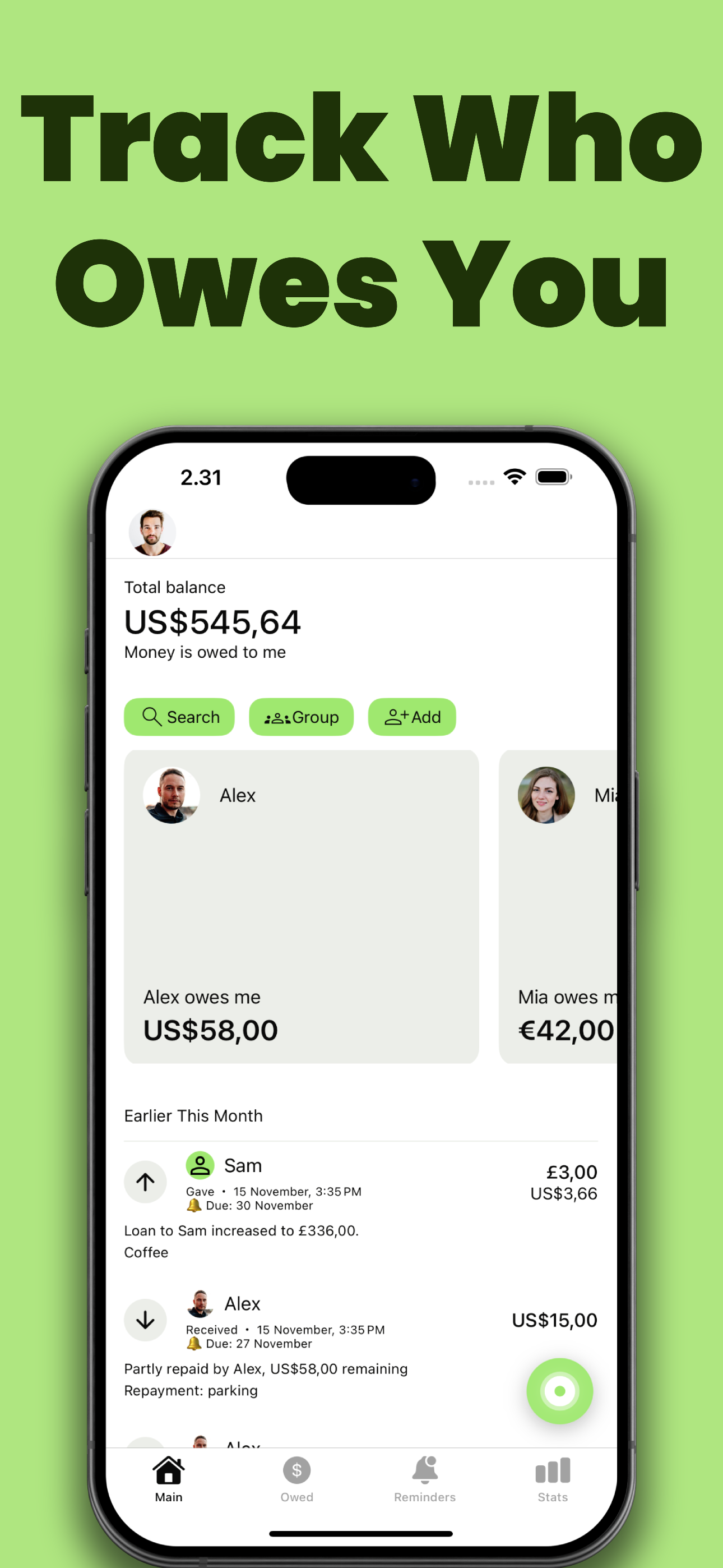 Loan Tracker: You Owe Me