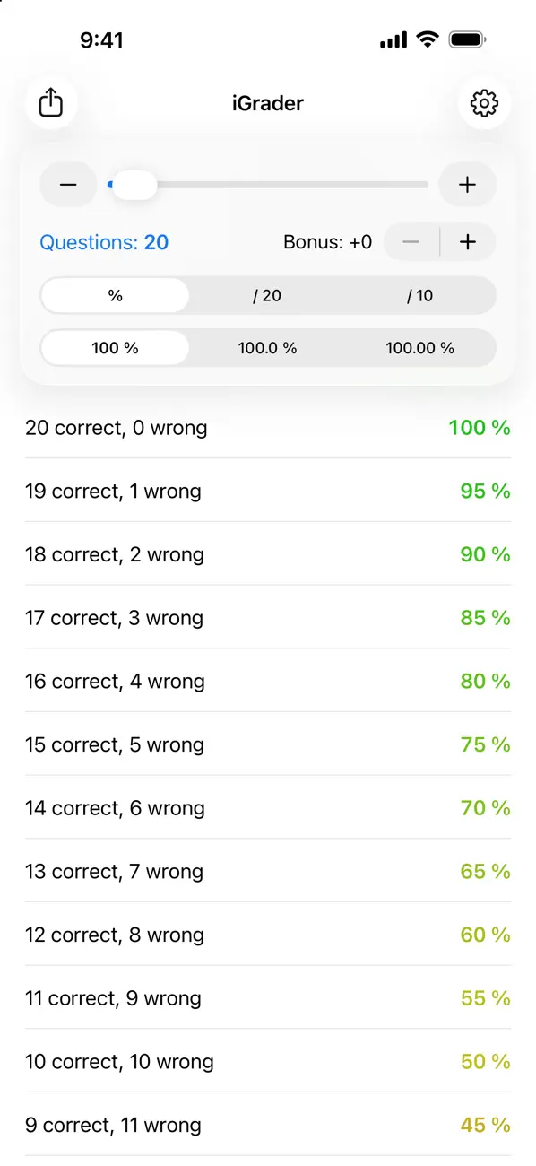 Screenshot #1 pour iGrader teacher grading table