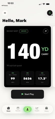 Spivot: Golf Launch Monitor iPhone screenshot