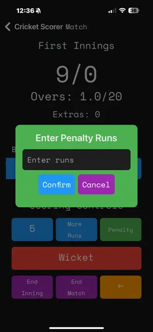 Gully Cricket Scorer screenshot 2