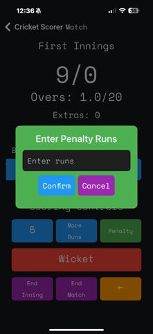 Gully Cricket Scorer iPhone screenshot 2