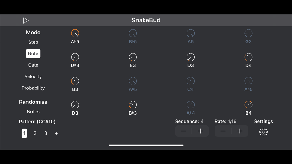 #2. SnakeBud - AUv3 MIDI Sequencer (iOS) 由: Cem Olcay