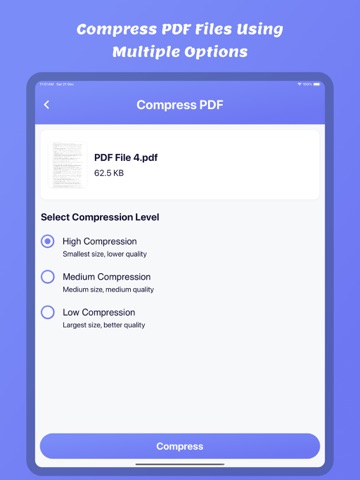 PDF : Merge, Extract & Reduce iPad screenshot