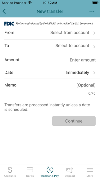 Skyline National Bank Screenshot