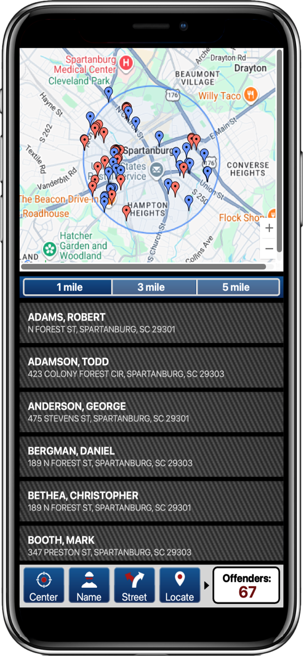 SensorCircle - Offender Map screenshot 2