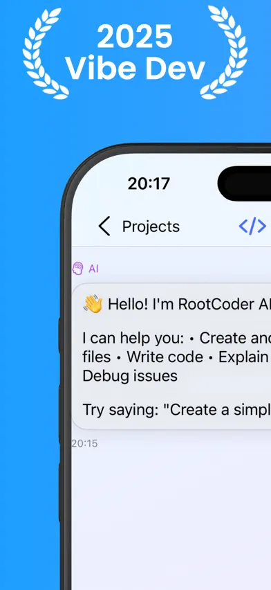 RootCoder-Vibe Coding on Mobi screenshot 1