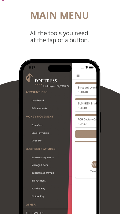 Fortress Bank Business Screenshot