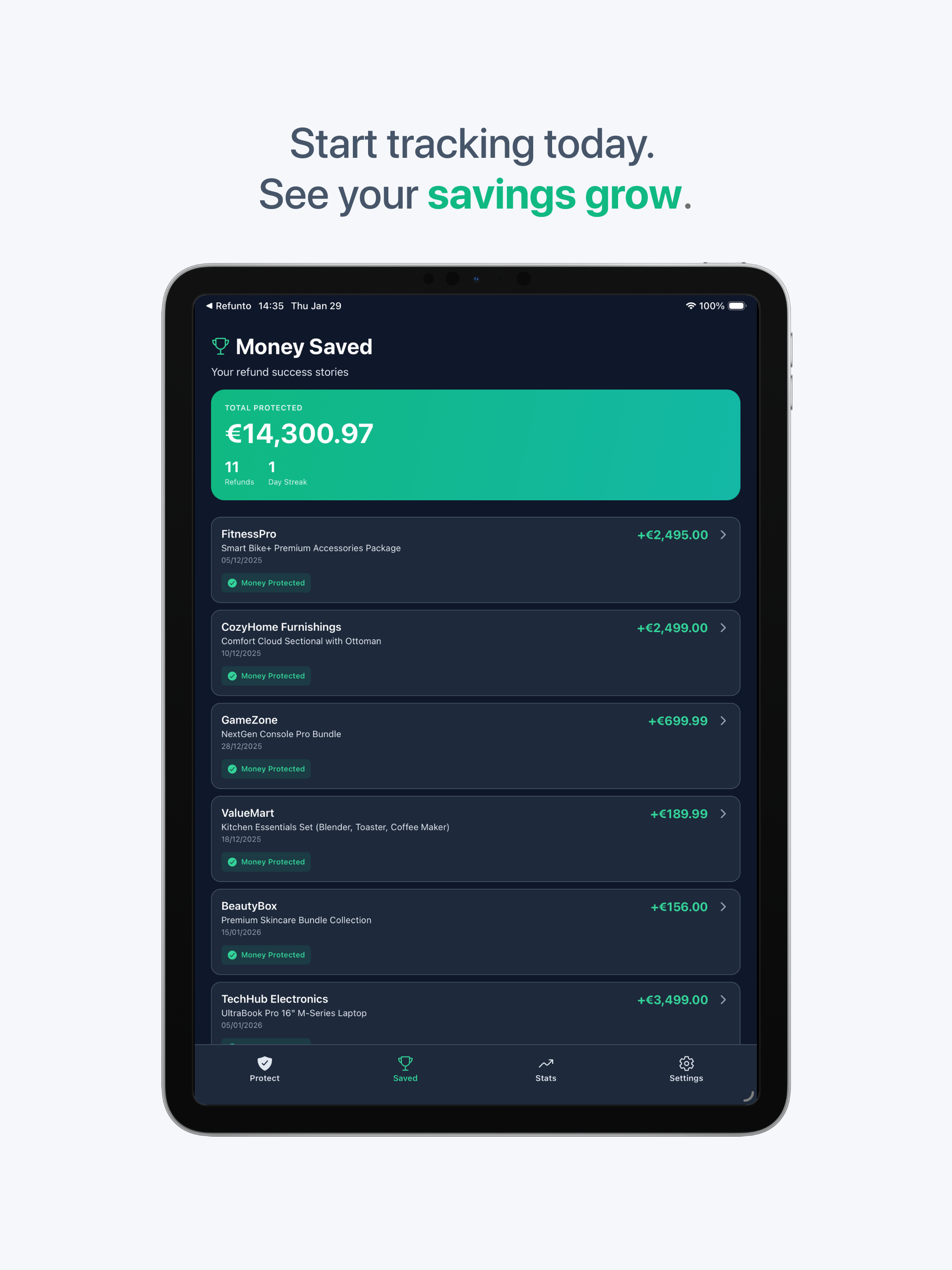 Refunto: Never Miss a Refund