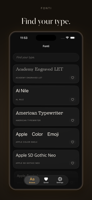 Fonti: Find Your Type. Screenshot 1 of 5
