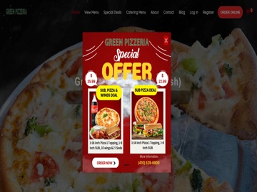 Green pizzeria iPad screenshot