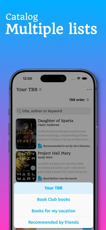 TBR: Book List Reading Tracker screenshot 3 of 8