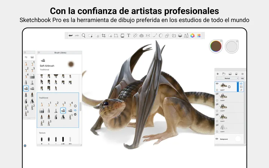 Captura de pantalla de Sketchbook Pro en iPhone 2