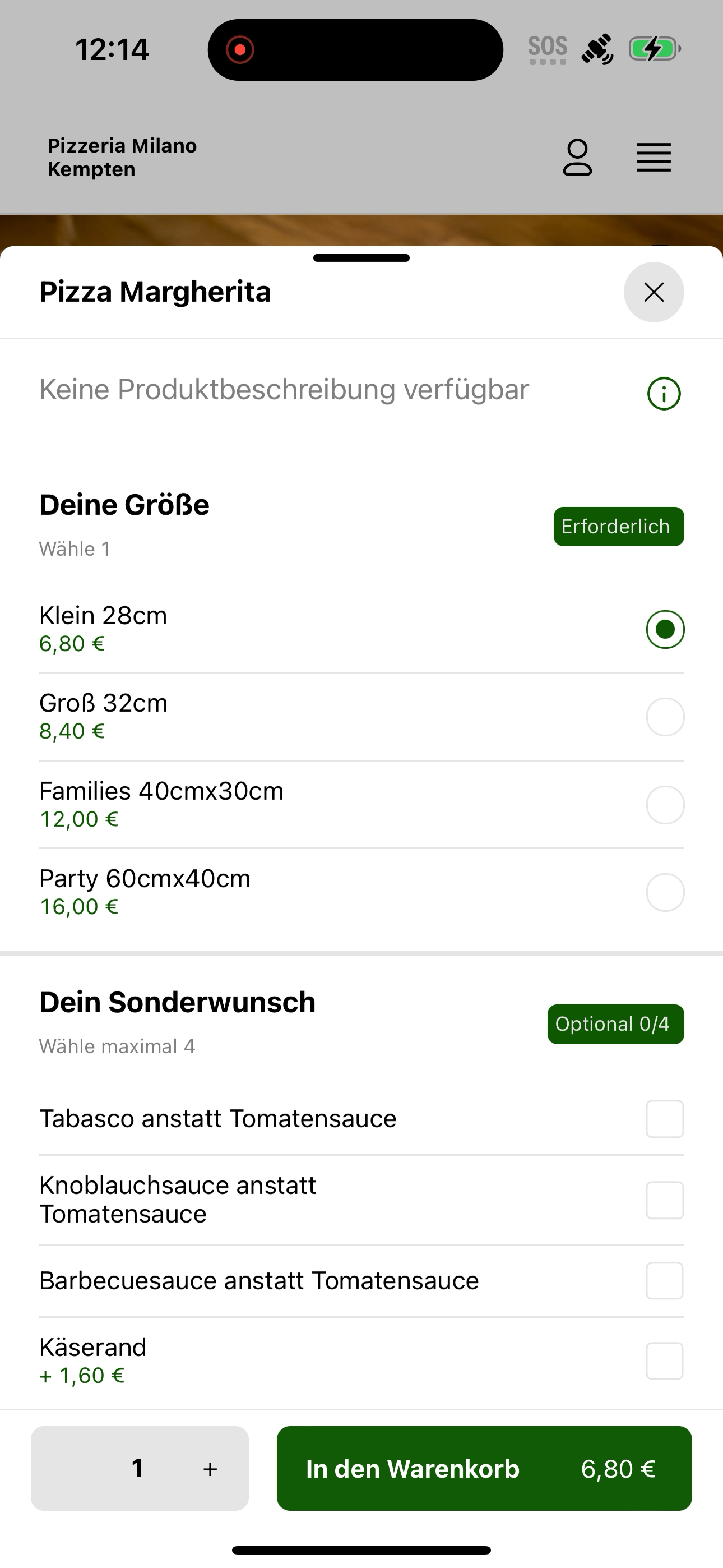 Pizzeria Milano Kempten DE screenshot 7