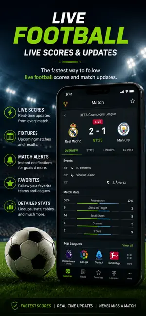 Football: Live Score & Matches screenshot 1