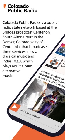 Colorado Public Radio app screenshot